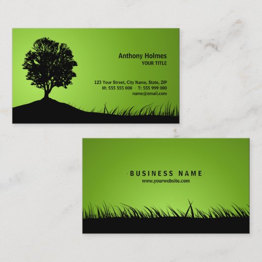 Eak Tree Silhouette visitekaartje (Voorkant / Achterkant)