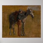 Eakins - cowboy in de badlands poster (Voorkant)