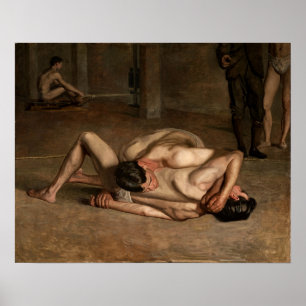 Eakins - Worstelaars Poster