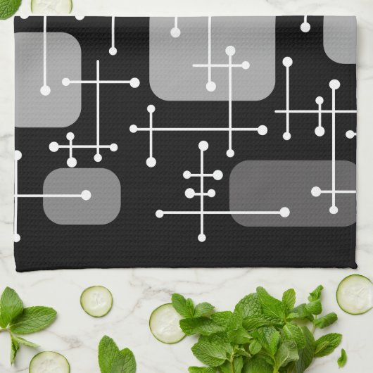 Eames Era Art Crosshairs Black White uit de jaren  Theedoek (Gevouwen)