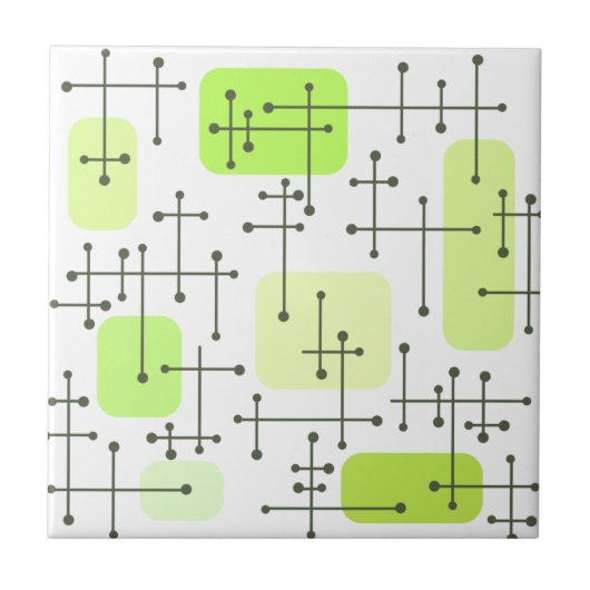 Eames Era Art Crosshairs Chartreuse 1950 Tegeltje (Voorkant)