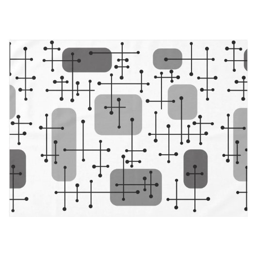 Eames Era Art Crosshairs Grey uit de jaren 1950 Tafelkleed (Voorkant (Horizontaal))