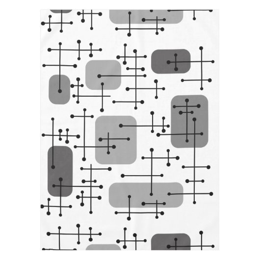 Eames Era Art Crosshairs Grey uit de jaren 1950 Tafelkleed (Voorkant)