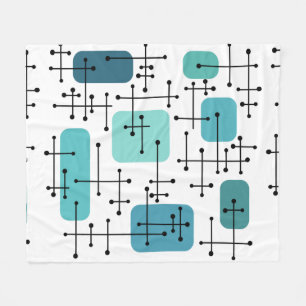 Eames Era Art Crosshairs Turquoise uit de jaren 19 Fleece Deken