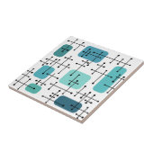 Eames Era Art Crosshairs Turquoise uit de jaren 19 Tegeltje (Zijkant)