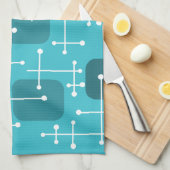 Eames Era Art Crosshairs Turquoise uit de jaren 19 Theedoek (Quarter Fold)