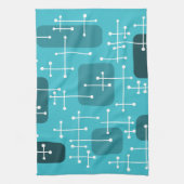 Eames Era Art Crosshairs Turquoise uit de jaren 19 Theedoek (Verticaal)