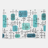 Eames Era Art Crosshairs Turquoise uit de jaren 19 Theedoek (Horizontaal)
