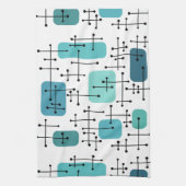 Eames Era Art Crosshairs Turquoise uit de jaren 19 Theedoek (Verticaal)