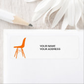 Eames gegoten plastic zijstoel etiket (Insitu)