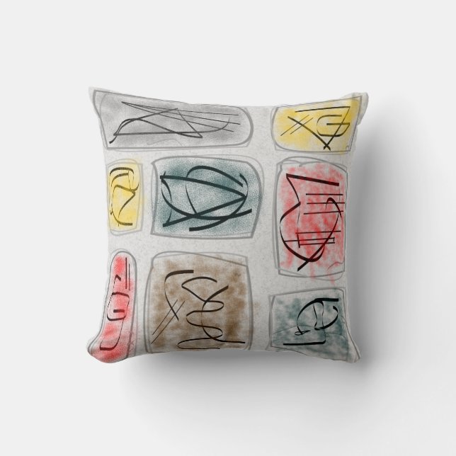 Eames Geïnspireerd Pillow Design Middelcentury Ato Kussen (Voorkant)