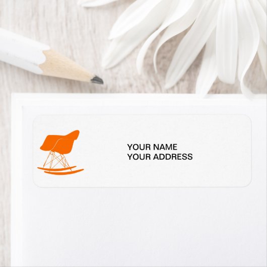 Eames gevormde plastic schommelstoel etiket (Insitu)