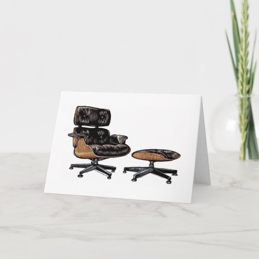 Eames Lounge Chair en Ottomaans Wenskaart Kaart (Voorkant)
