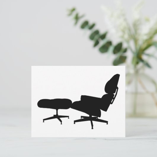 Eames Lounge-stoel & Ottomaans Briefkaart (Staand voorkant)