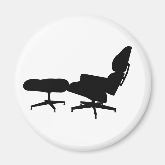 Eames Lounge Stoel & Ottomaanse magneet (Voorkant)