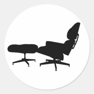 Eames Lounge Stoel & Ottomaanse Sticker