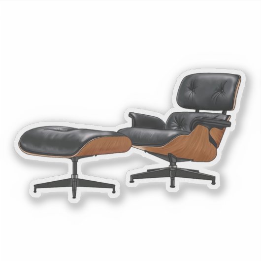 Eames Lounge Stoel Sticker (Voorkant)