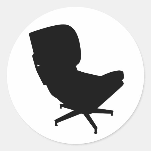 Eames Lounge Stoel Sticker (Voorkant)