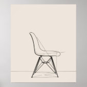 Eames Midden eeuw moderne minimalistische zwarte l Poster (Voorkant)