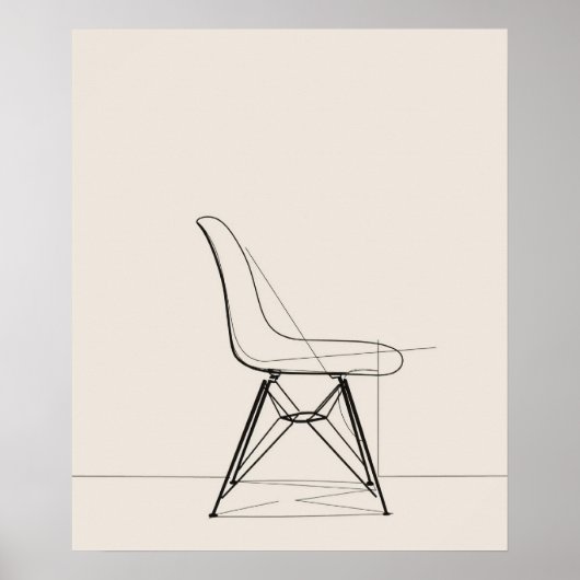 Eames Midden eeuw moderne minimalistische zwarte l Poster (Voorkant)
