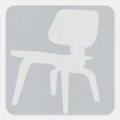 Eames multiplex stoel vierkante sticker (Voorkant)