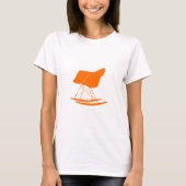 Eames rocker stoel in sinaasappel t-shirt (Voorkant)