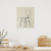 Eames Stoel midden eeuw moderne minimalistische li Poster (Keuken)