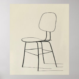 Eames Stoel midden eeuw moderne minimalistische li Poster