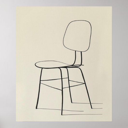 Eames Stoel midden eeuw moderne minimalistische li Poster (Voorkant)