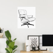 Eames Stoel midden eeuw moderne minimalistische li Poster (Thuiskantoor)