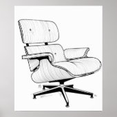 Eames Stoel midden eeuw moderne minimalistische li Poster (Voorkant)