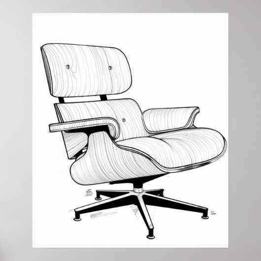 Eames Stoel midden eeuw moderne minimalistische li Poster (Voorkant)
