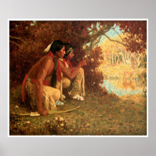 Eanger Irving Couse's jacht op Der Poster