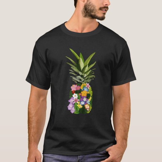 Eapple Bloemen Tropisch Vrouw T-shirt (Voorkant)