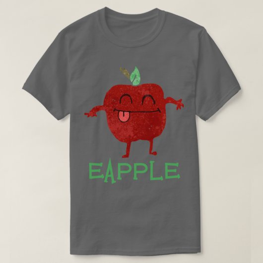 Eapple Funny Red Apple  Funny 2 T-shirt (Design voorkant)
