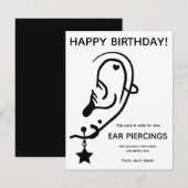 Ear Piercing Voucher Card, Custom, Personalized (Voorkant / Achterkant)