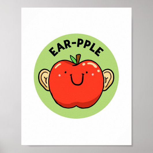 Ear-pple Fruit Apple Pun Poster (Voorkant)