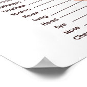 Ear Reflexology Chart 20" x 16", (Matte) Poster (Hoek)