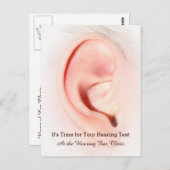 Ear Testing Otolaryngology Appointinder Briefkaart (Voorkant / Achterkant)