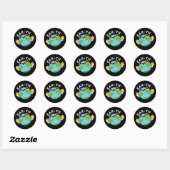Ear-th Funny Earth Pun Dark BG Ronde Sticker (Vel)