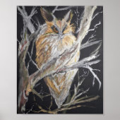 Eared-owl metalic watercolour poster (Voorkant)