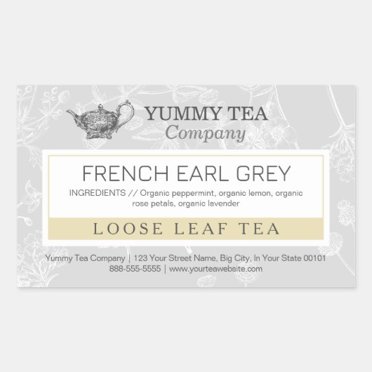Earl Grey - Losse Leaf Tea Label Sticker (Voorkant)