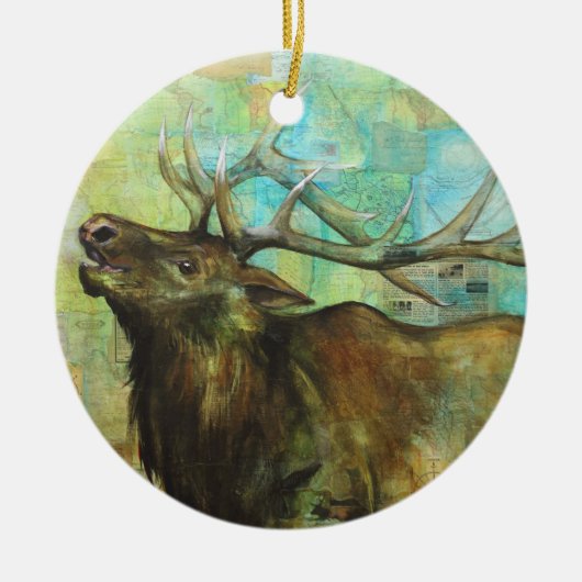 "Earl the Elk" Kerstversiering Keramisch Ornament (Voorkant)