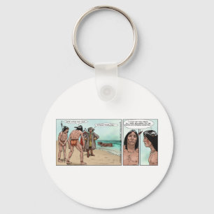 Early American Settlers Offbeat Cartoon Gifts Sleutelhanger