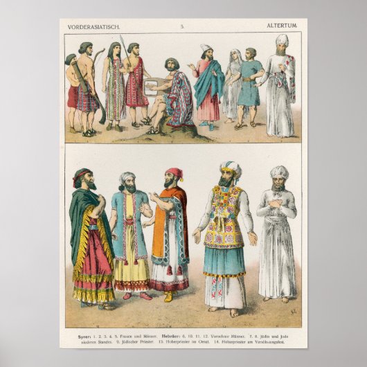 Early Asiatic Dress uit 'Trachten der' Poster (Voorkant)