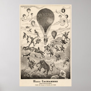 Early BALLOON Maker Henri Lachambre Adverteren Poster