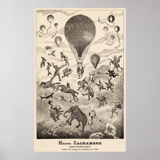 Early BALLOON Maker Henri Lachambre Adverteren Poster (Voorkant)