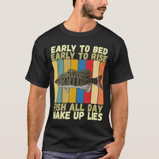 Early Bed Rising Funny Smallmouth Fi T-shirt (Voorkant)