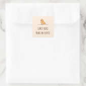 Early Bird Parrot Parakeet Funny Quote Vierkante Sticker (Tas)