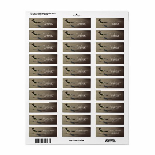 Early Bird, return address label (Full Sheet)